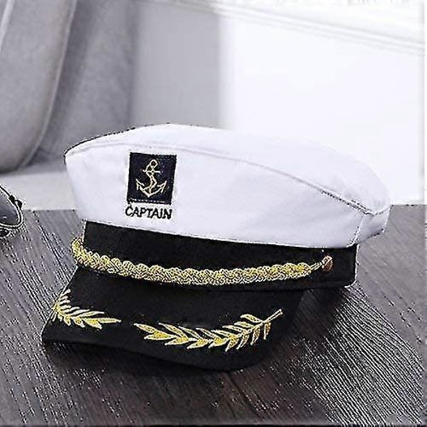 Vuxen Kapten Hatt Yachting Båt Sjöman Amiral Kostym Vit, One Size NEHXV