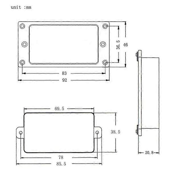 Aktiv Pickup Batterideksel Humbucker Pickuper for 6-strengs Elektriske Gitarer