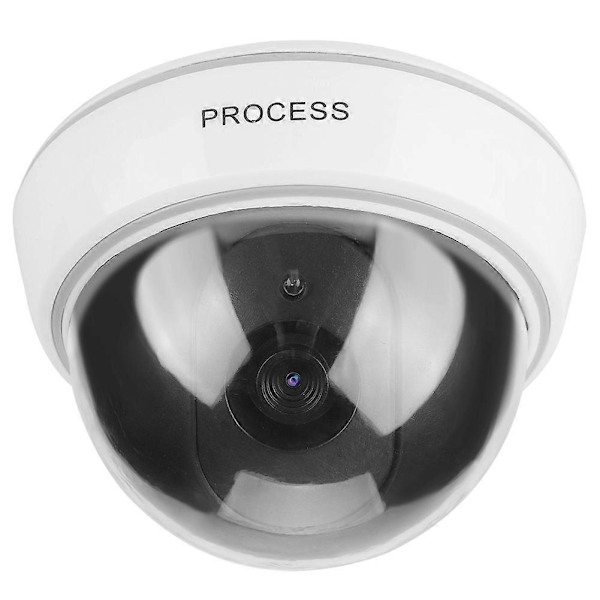 Kupol Simuleringskamera Attrapp Falsk Säkerhetsövervakare Alarm Blinkande LED-Lampa
