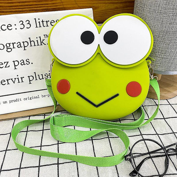 Kawaii Cartoon Anime Keroppi Silikonväska Messenger Bag pink
