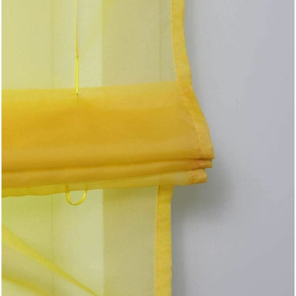 Gul, BxH 140 x 155 cm 1-delt liftgardin med løkker, gardiner, kjøkken, transparent, løkkegardin, gardiner, moderne voile