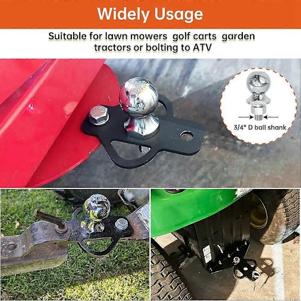 3-vejs anhængertræk adapter med bolt til ATV plæneklipper