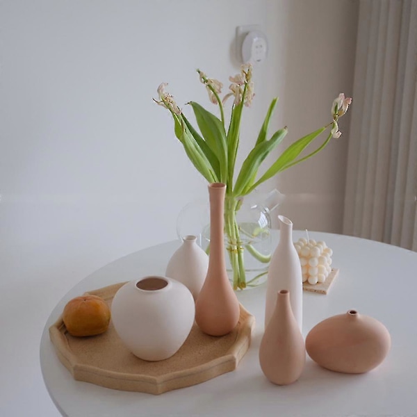 Nordisk Keramisk Vase, For Bord/Stue Dekorasjon, Vaser, Hvit, B