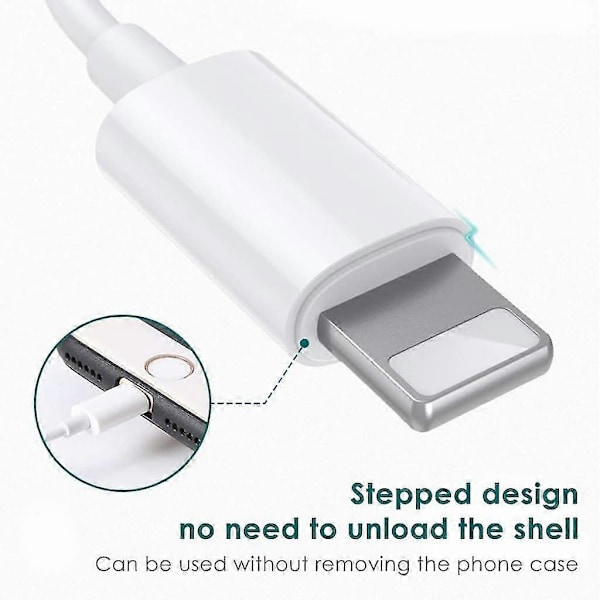 Kuulokeadapteri Lisäadapteri 3,5 mm Audio- ja lataussovitin Lisäaudiokaapeli iPhone 7:lle, valkoinen