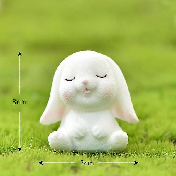 Mini påskehare dekoration Dyrefigur Resin Håndværk Kanin Have