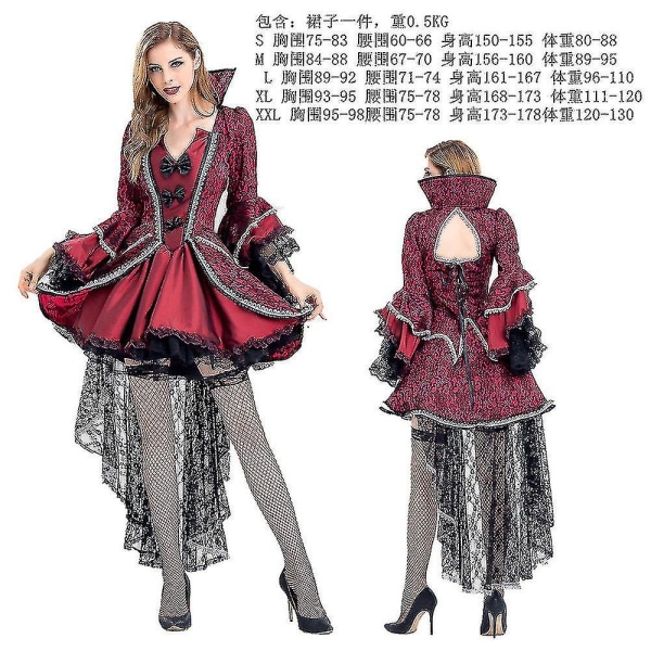 Snabb leverans Real Shot Halloween Vampyr Kostym Par Dödsdräkt Demon Dräkt Karaktär Kläder Style 6 L