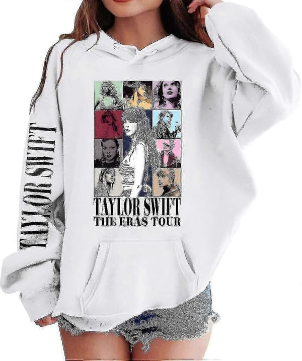 Jentehettegensere 1989 Casual Taylor Genser Barn Gutter Swifts Pullover med Hette 01white 130