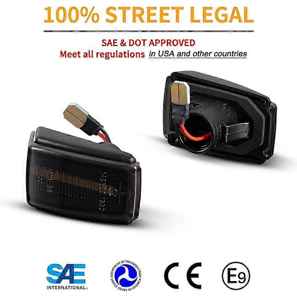 LED dynamiske blinklys til Volvo 240 740 850 940 C70 V70 S40 S70 S90 sort