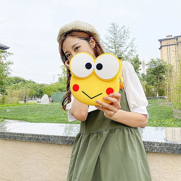 Kawaii Cartoon Anime Keroppi Silikonväska Messenger Bag yellow