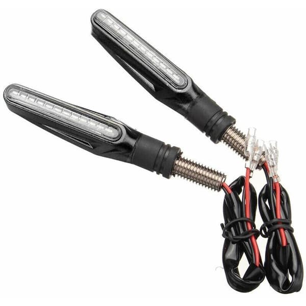 2 x Motorcykel LED Blinklys Indikatorlys Venstre + Højre 11x2.5cm