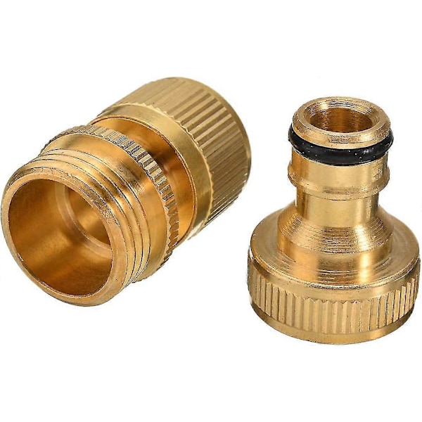 lertreeuk 2-pak hurtigkobling til haveslange, 1/2\" massiv messing