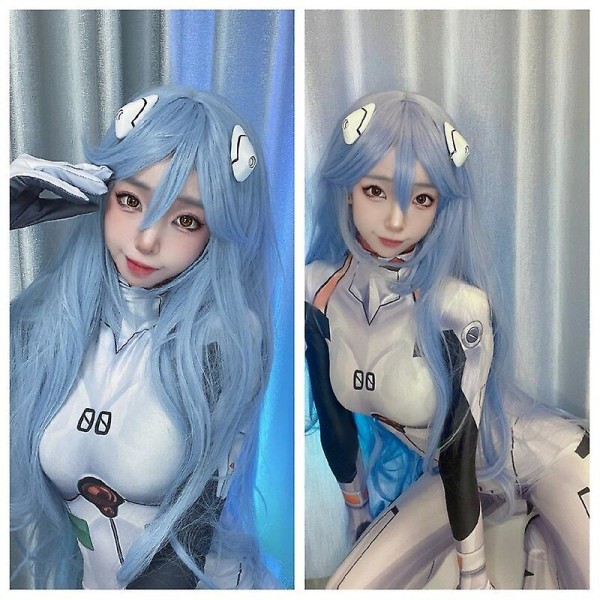 Anime Zentai Ayanami Rei Jumpsuits Cosplay Kostym Unisex Zentai Catsuit Girls Halloween Bodysuit L
