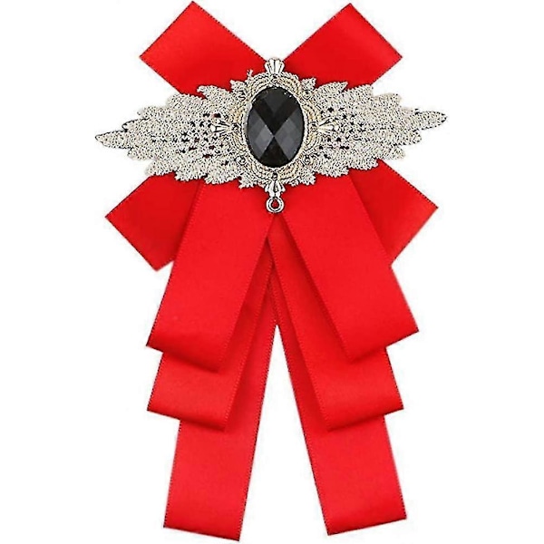 Sløyfe med bånd for menn og kvinner, mote rhinestone-bånd, ensfarget brosjesløyfe for bryllupsfester