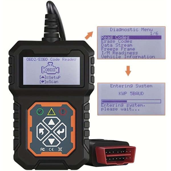 Universal OBD2 Bil Diagnostisk Værktøj med Fransk Support til Aflæsning og Sletning af OBDII Bilmotor Fejlkoder.