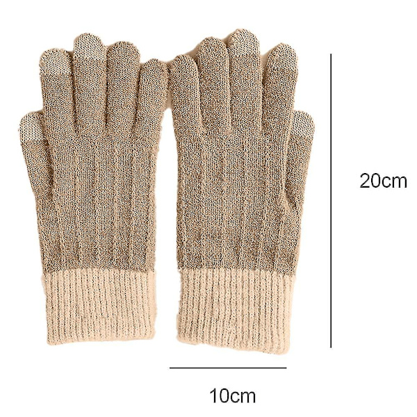 Vinter Touchscreen Stretch Thermal Magic Handskar Varm Ull Stickad Tjock Fleece Style2