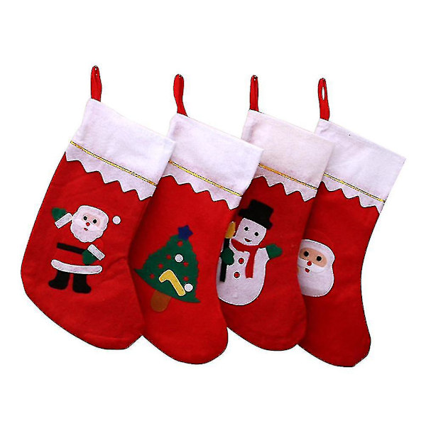 6st Julhängstrumpa Slitstark Kreativ Julhängstrumpa Julsockpåse Julstrumpor för juldekoration