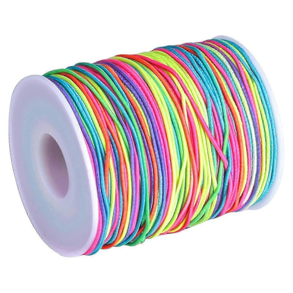 1,2 mm Färgglad Elastisk Tråd, Pärltråd, Regnbågsfärgad Stretchtråd, Elastisk Tråd, Smyckestillverkningstråd, 85 M ny