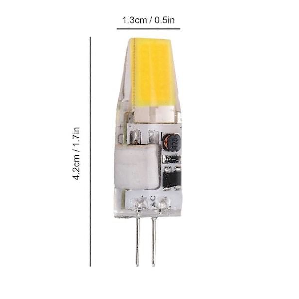 G4 LED COB Pære 5W 600LM Silikone Lysekrone Loftlampe Pære AC/DC 12V 4.2x1.3cm Naturligt Lys 4000-4500K