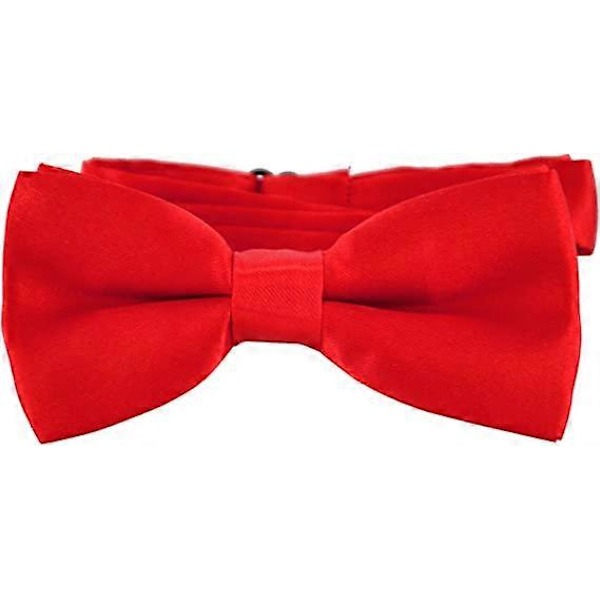 Rusetin solmio koukulla Lapsille Pojalle sidottu ja säädettävä 9 x 4,5 cm kiiltävä silkkiefekti
