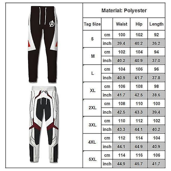 Marvel Avengers 4 Endgame 3d Print Herrkostymer Pant B 4XL