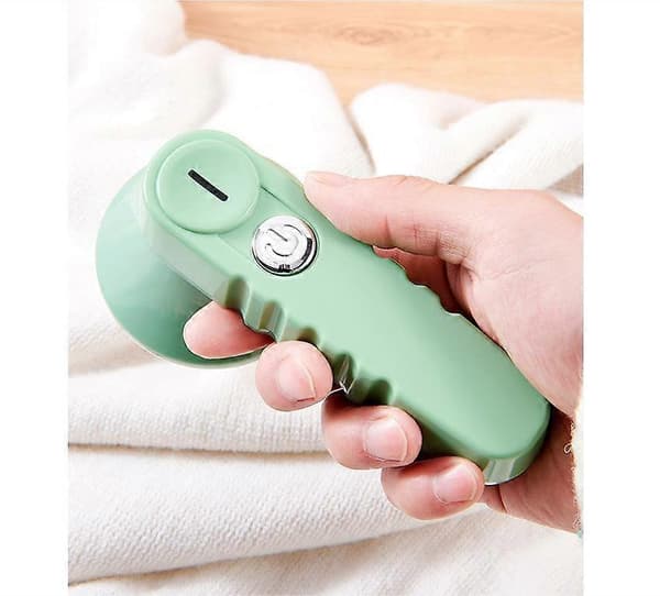 Højtydende rustfrit stål 3 blade USB fnugfjerner elektrisk tøjtrimmer blå