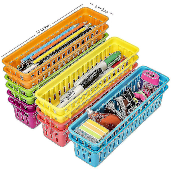 Pencilholder til klasseværelset, blyantkurv eller farveblyantskurv, forskellige farver (12 stk.)
