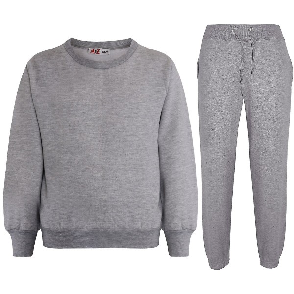 Barn Unisex Sweatshirt Set för enkel träningsoverall Grey 9-10 Years