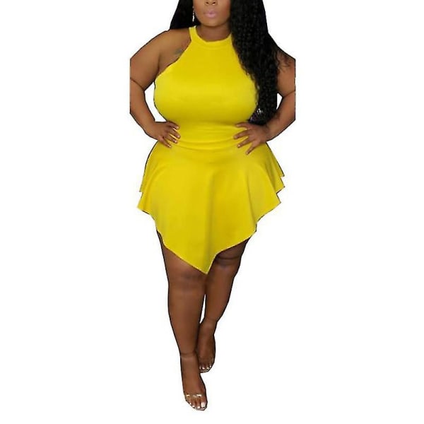 Tflycq Ladies Plus Size Overall Sexig Culottes träningsoverall Yellow 2XL
