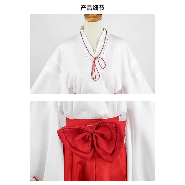 Inuyasha Rustom Cos Dräkt Häxadräkt Japansk Kimono Kvinnlig Kläder Sekundär Anime Kläder i antik stil Anime Kläder L