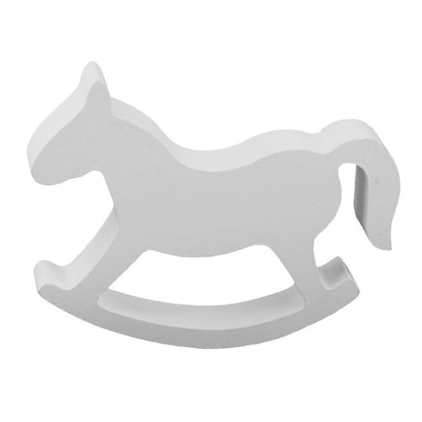 Trähantverk liten trähäst baby barnleksaker tecknad tredimensionella djur bröllopslogo ornament (2-pack)