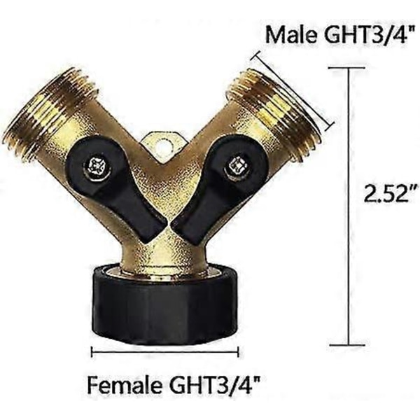 2 kpl Letkun Jakaja Puutarhaletkun Y-Jakaja Letkun Jakaja Puutarhaletkun Jakaja 2-tie Hanajakaja 3/4\" naaras & 2 Uros 3/4\" Ght