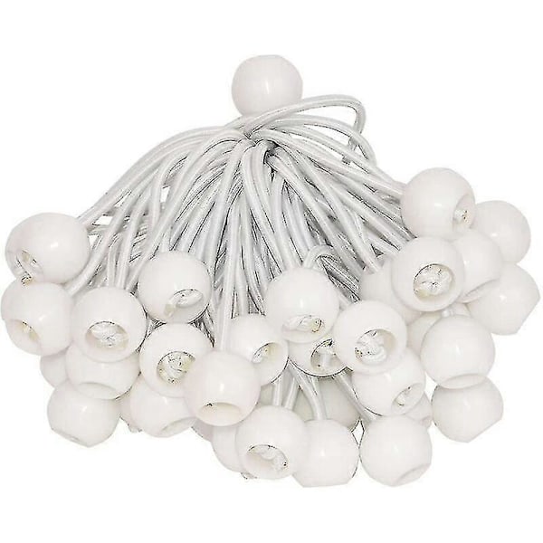 50 stk. elastiske kugle-bungee snore, presenningsstrammer til pavillon, camping