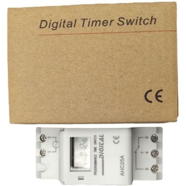 15A Ukentlig Digital Timer – 16 PÅ/AV Programmeringsmoduser – 220V Spenning – DIN-skinne Montering – Dimensjoner 86x36x65mm