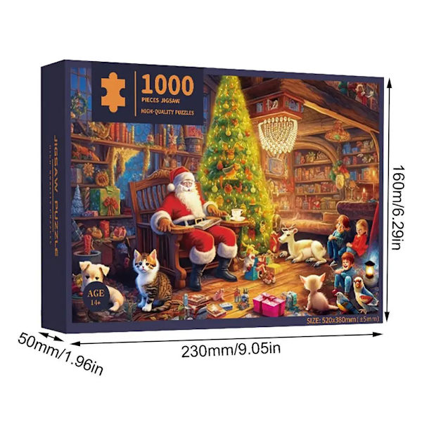 Jultomtepussel Jul 1000 bitar Trästicksåg Utmaning Svårighetsgrad Brain Storm Game Grossist Vuxna DIY Handgjorda hantverk 5