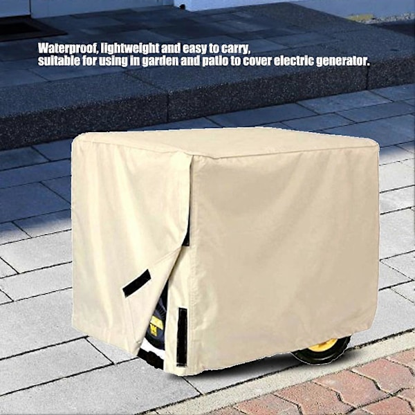 Vattentätt dammskydd för elgenerator utomhus, trädgård, uteplats (Beige)
