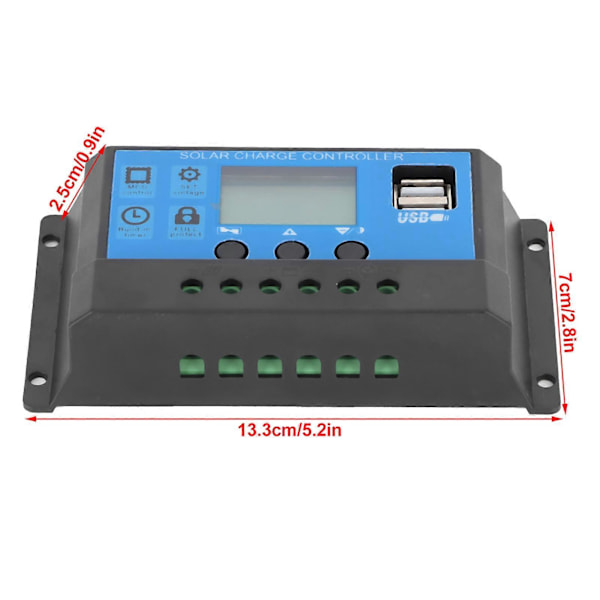 Smart Solar Charge Controller Regulator MPPT Opladning LED Display USB Output 12V/24V40A