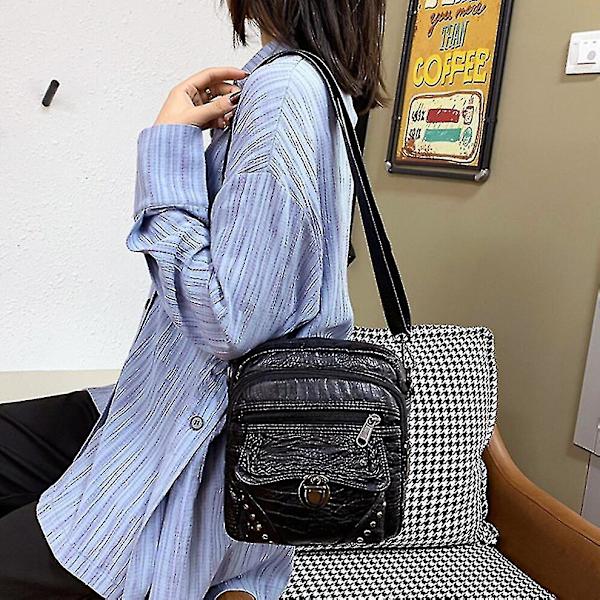 Damväska Soft Pu Axelväska Fe Casual Bags Nit Fash Dragkedja F