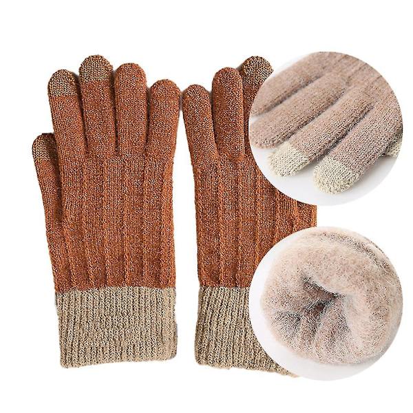 Vinter Touchscreen Stretch Thermal Magic Handskar Varm Ull Stickad Tjock Fleece Style3