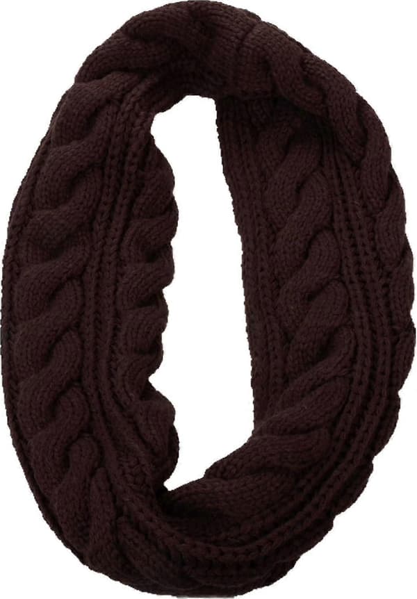 Dame Tyk Ribstrikket Vinter Infinity Circle Loop Halstørklæde Premium Twist Dark Chocolate