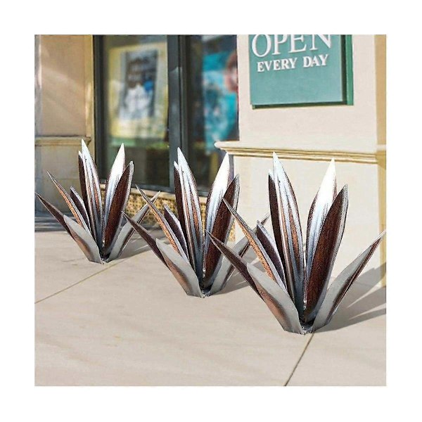Rustikk Skulptur, DIY Metall Agave Plante, Rustikk Håndmalt Metall Agave, Hagegårds Kunstdekorasjon