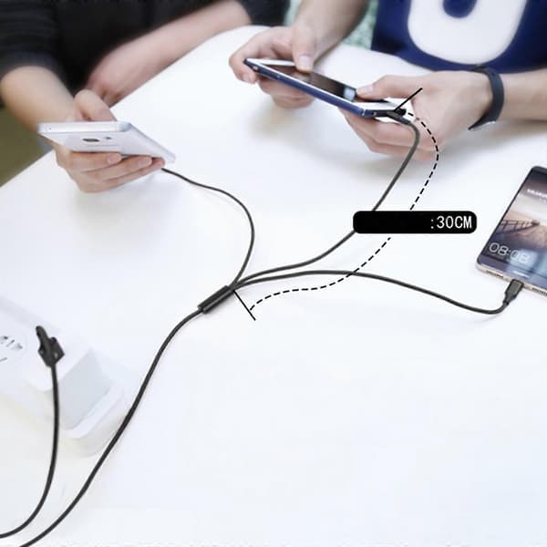 Multi Ladekabel Multi USB-kabel USB-ladekabel Nylonflettet Universal 3/4/5 i 1 Multi Laderkabeladapter One for three