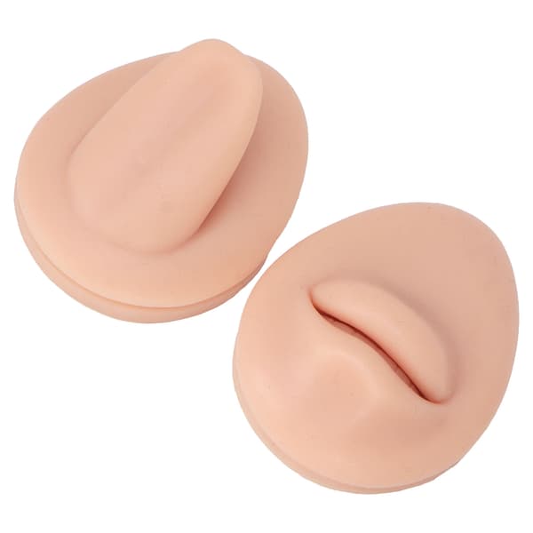 Simulerad silikonmun tungmodell Simulerad mänsklig mun läpp tunga piercing display modell set ljus hudfärg