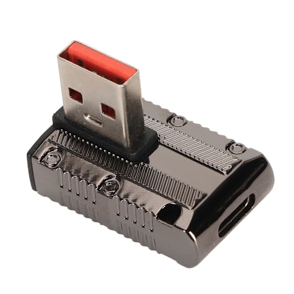 Suorakulmainen USB-uros - Type C -naarasadapteri 120 W, jopa 10 Gbps, sinkkiseoskuori, 3.1 USB A - C OTG -adapteri