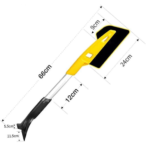 Tarjousmyynti 2-in-1 Lumiharja ja Jääraappa, Irrotettava 66cm Lumiharja ja Jääraappa, Auton ja SUV:n Tuulilasin Puhdistustyökalu