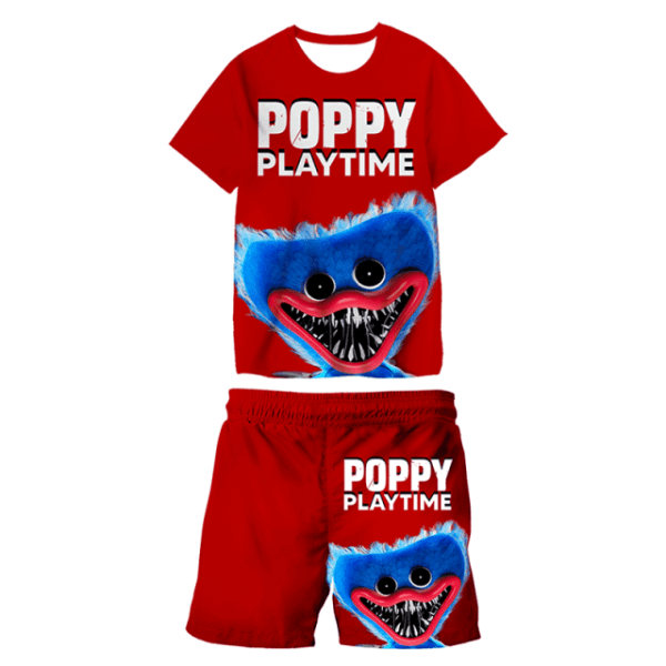 2-delad Poppy playtime kläder T-shirt shorts barn kostym red 110cm