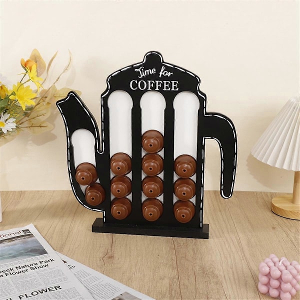 Kaffepose Opbevaring Kaffeposeholder Stor Kapacitet Kaffe Fløde Opbevaringsboks Træ Kaffepose Træ Ornamenter A