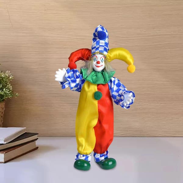 24 cm Hög Clown Docka Figur Hem Bord Skrivbordsdekor för Sovrum Heminredning