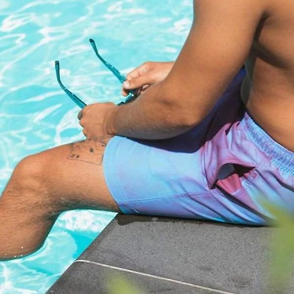 Sommar mäns färgskiftande strand badbyxor Shorts Shorts Green M