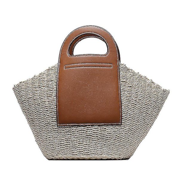 Damer Dam Handväska Enkel Halm Handväska Beige