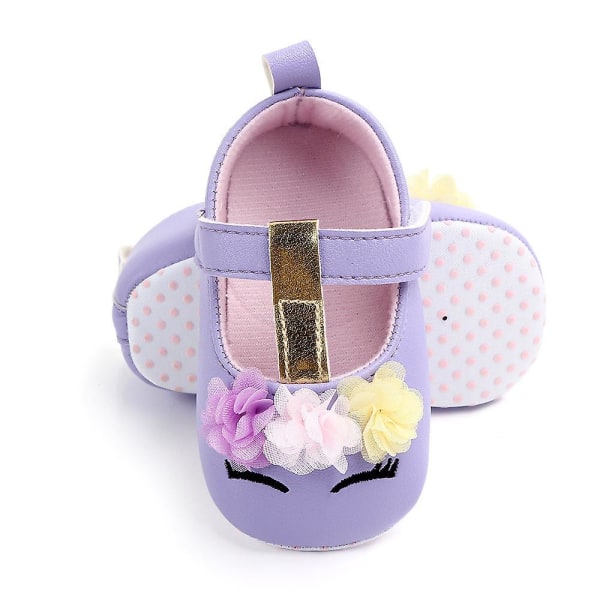 Baby flicka Toddler tecknade blommiga skor purple L